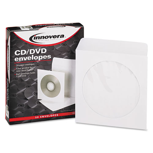 ENVELOPE,CD/DVD,50PK,WH