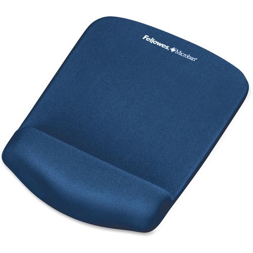 Plushtouch Mouse Pad With Wrist Rest, Foam, Blue, 7 1/4 X 9-3/8