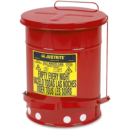 OILY WASTE CAN, 6 GAL, RED