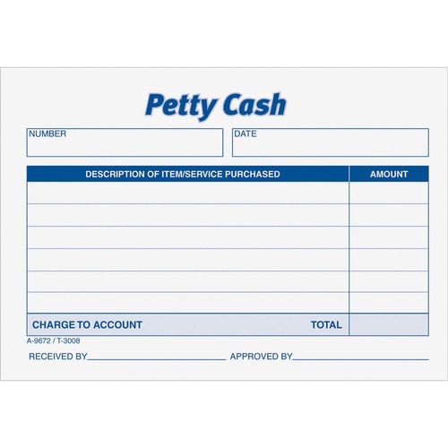 PAD,RECPT,PETTY CASH,5X3