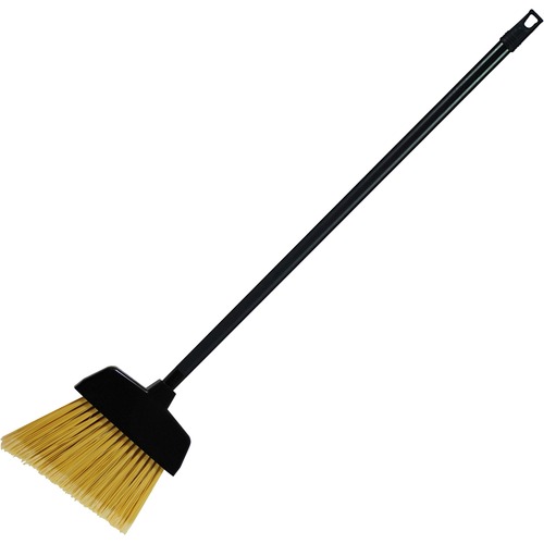 Genuine Joe  Angled Broom, f/Lobby Dust Pan Kit, Plastic, 12/CT, BK