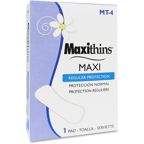 Maxithins Vended Sanitary Napkins #4, 250 Individually Boxed Napkins/carton