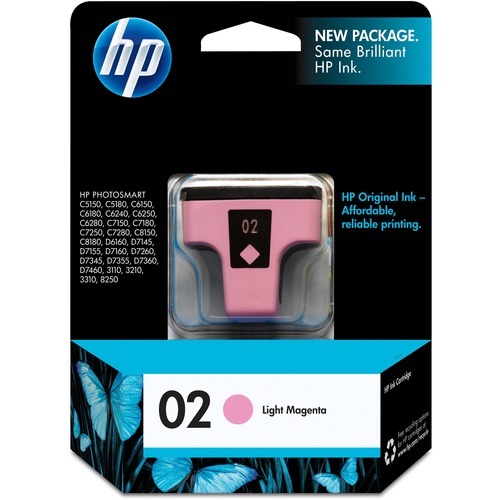 Hewlett-Packard  HP 02 Inkjet Cartridge, 230 Page Yield, Light Magenta