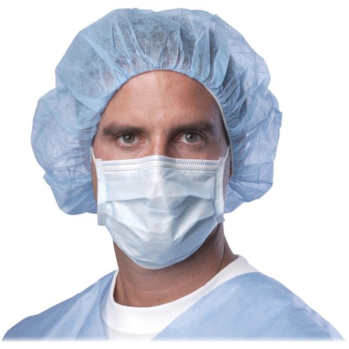 Standard Procedure Face Mask, Cellulose, Blue, 50/box