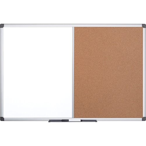 Bi-silque  Combination Board, Dry-Erase/Cork, 48"Wx72"Lx1/2"H, Multi