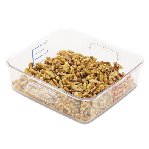 Spacesaver Square Containers, 2qt, 8 4/5w X 8 3/4d X 2 7/10h, Clear