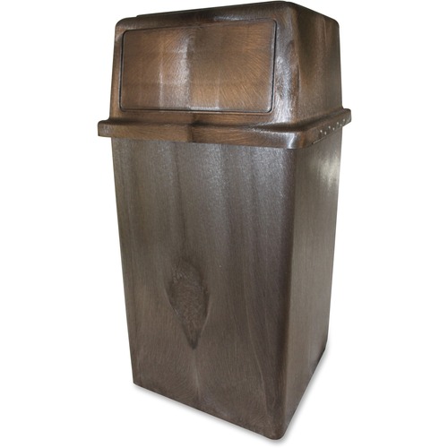Impact Products  Receptacle, In/Outdoor, 45Gal, 21-3/4"Wx21-3/4"Dx42"H, Brown