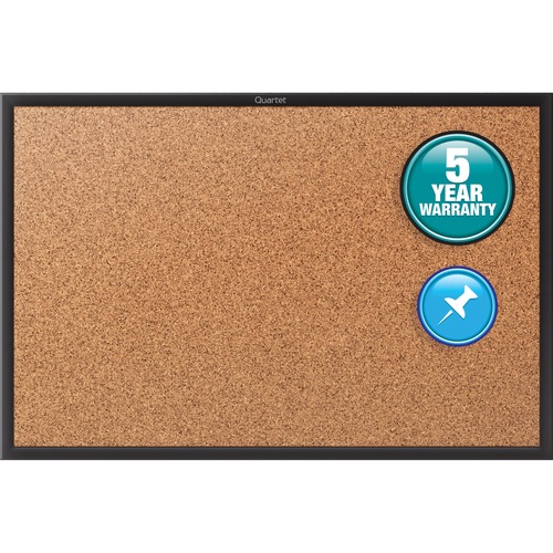 Classic Series Cork Bulletin Board, 24x18, Black Aluminum Frame