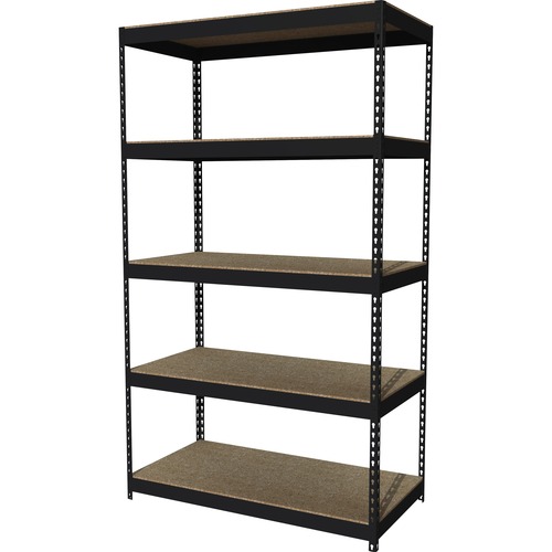 Lorell  Shelving, Riveted Steel, 3800 lb Cap, 48"x24"x84", Black