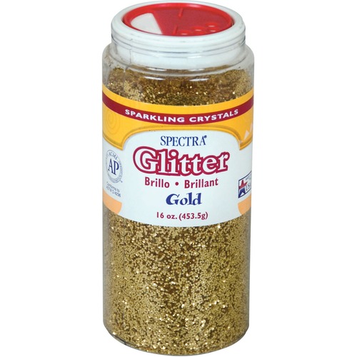 Spectra Glitter, .04 Hexagon Crystals, Gold, 16 Oz Shaker-Top Jar