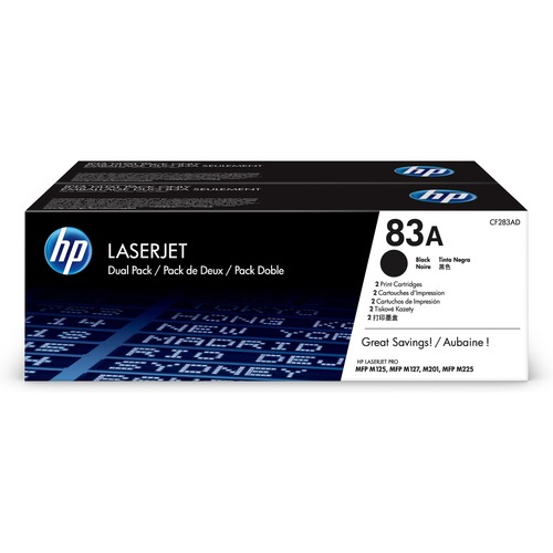 Hewlett-Packard  Toner Cartridge, HP 83A, 1500 Page Yield, 2/BX, Black