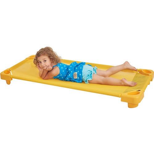 Early Childhood Resources ECR4Kids  Standard Kiddie Cots, RTA, 6/CT, Yellow