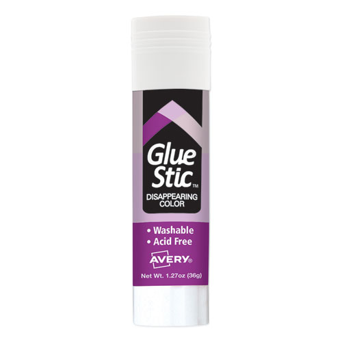 PERMANENT GLUE STIC, 1.27 OZ, APPLIES PURPLE, DRIES CLEAR