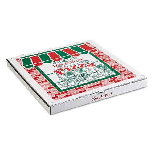 CORRUGATED KRAFT PIZZA BOXES, B-FLUTE, 16" PIZZA, 16 X 16 X 2 .5, WHITE, 50/BUNDLE