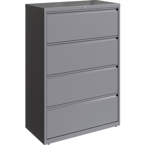 Lorell  Lateral File, 4-Drawer, 36"x18-5/8"x52-1/2", Silver