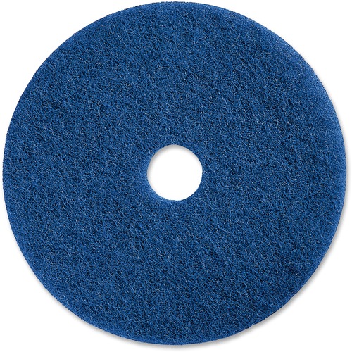 Genuine Joe  Floor Pads, f/Medium-duty Scrubbing, 20", 5/CT, Blue