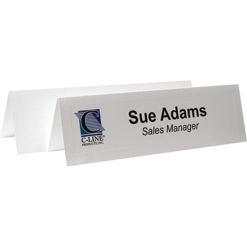 EMBOSSED TENT CARDS, WHITE, 2.5 X 8.5, 2 CARD/SHEET, 50 SHEETS/BOX