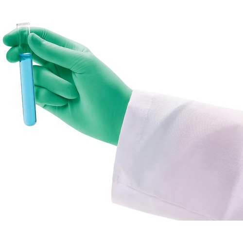 Professional Latex Exam Gloves With Aloe, Large, Green, 100/box