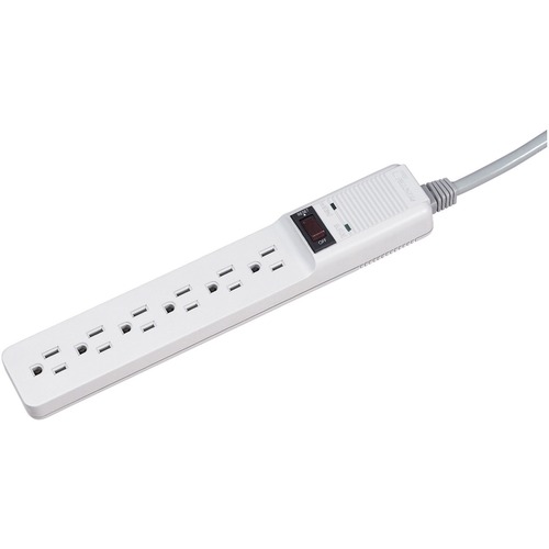 Basic Home/office Surge Protector, 6 Outlets, 6 Ft Cord, 450 Joules, Platinum