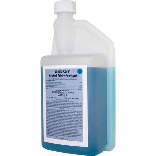 Rochester Midland Corporation  Disinfectant, Concentrated Liquid, Neutral, 32oz, Blue
