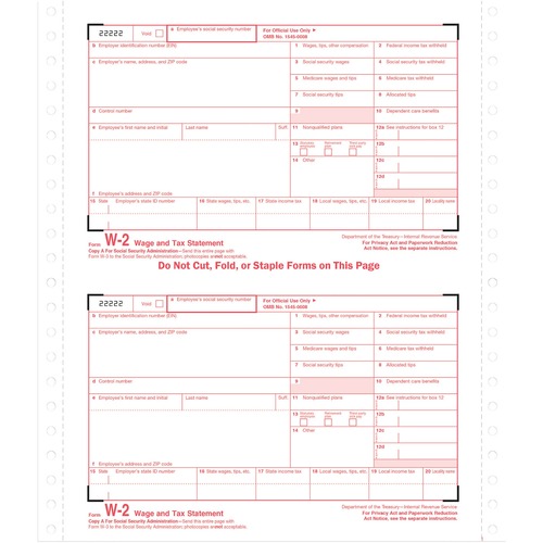 FORM,TAX,W-2,4PT,CARBONLESS