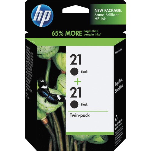 Hewlett-Packard  HP 21 Print Cartridge,190 Approx Page Yield,2/PK,Black