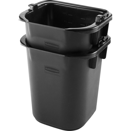 Rubbermaid Commercial Products  Pail, Heavy-Duty, Exec Series, 5 Quart, 4/CT, Black