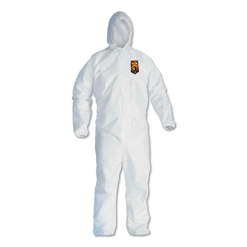 A40 Elastic-Cuff, Ankle, Hooded Coveralls, 3x-Large, White, 25/carton