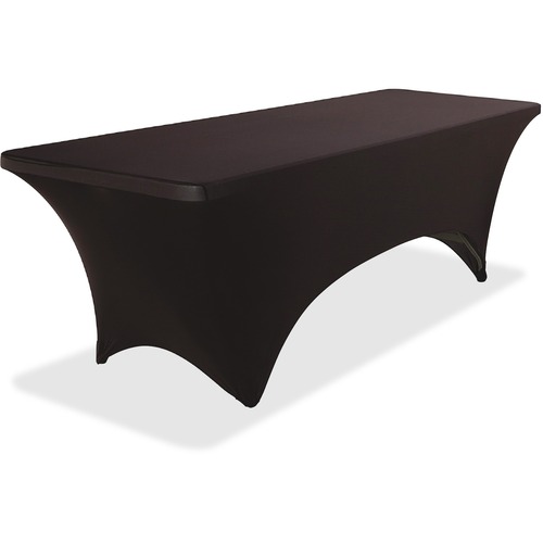 Stretch-Fabric Table Cover, Polyester/spandex, 30" X 96", Black