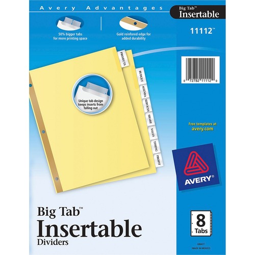 DIVIDERS,INSERT,8-TAB,CLEAR