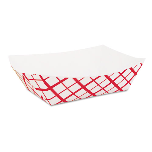 PAPER FOOD BASKETS, 2 LB CAPACITY, RED/WHITE, 1,000/CARTON