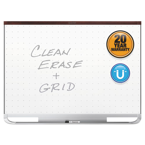 Prestige 2 Magnetic Total Erase Whiteboard, 48 X 36, Mahogany Frame