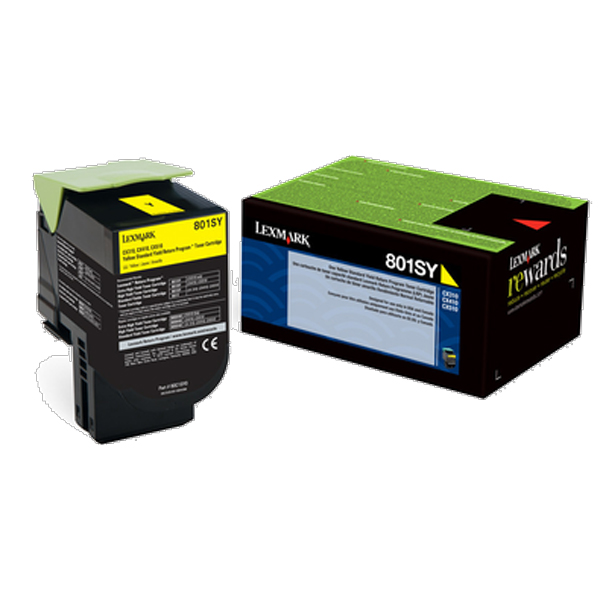 Lexmark 80C0SYG (TAA Compliant Version 80C1SY0) Yellow OEM Toner Cartridge