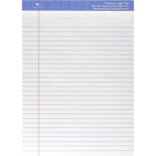 Sparco  Writing Pad, Perf'd, Legal Rule, 50 Shts, 8-1/2"x11-3/4", WE