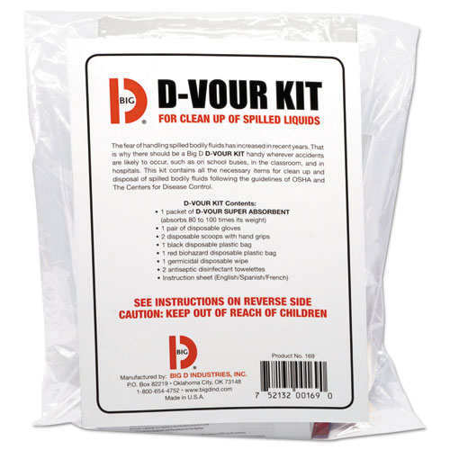 D'vour Clean-Up Kit, Powder, All Inclusive Kit, 6/carton