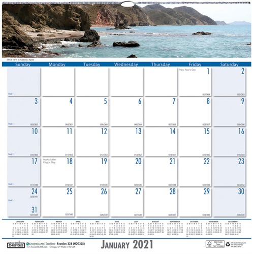 CALENDAR,WALL,COASTLINE