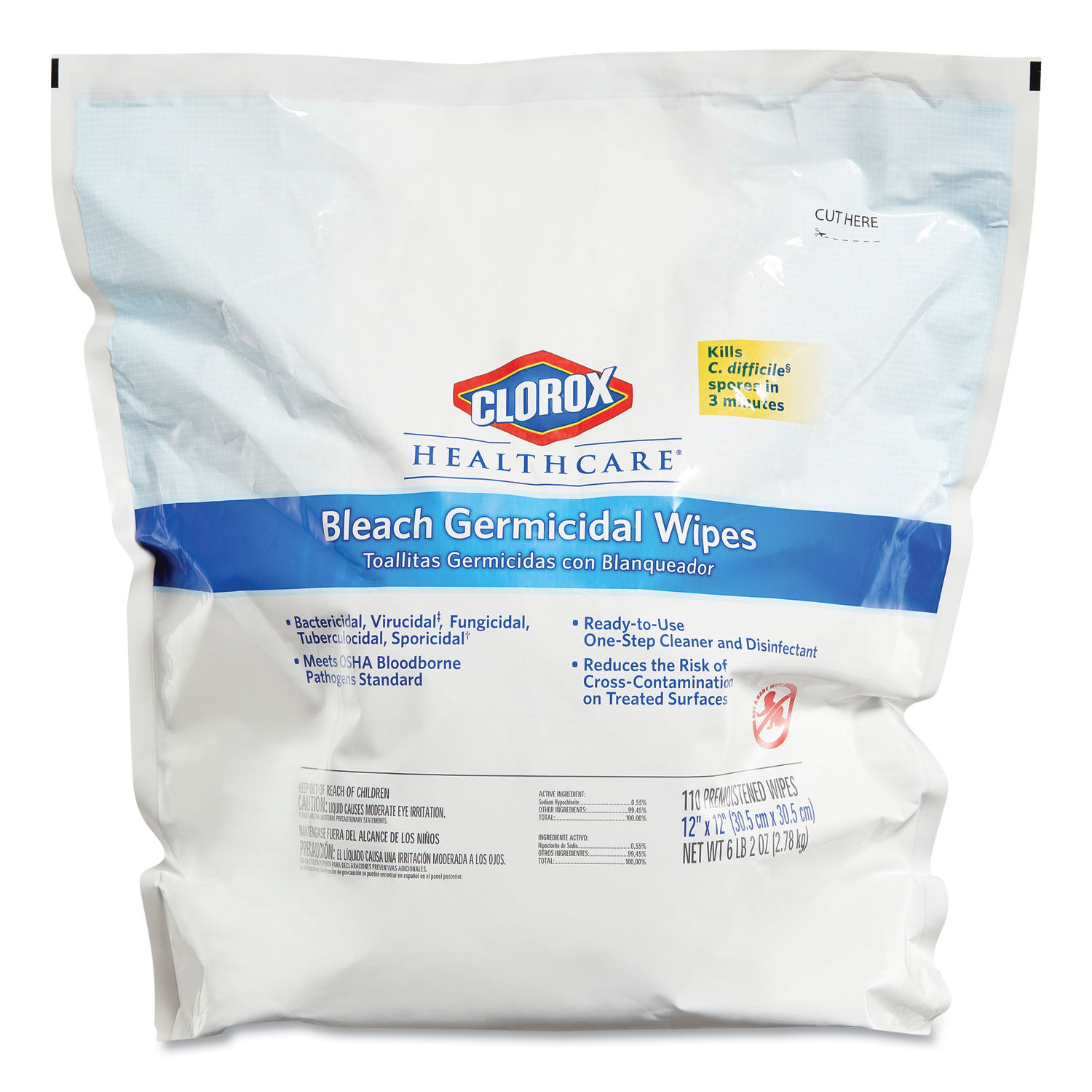 Clorox Healthcare Bleach Germicidal Wipes Refill