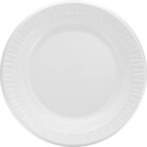 Quiet Classic Laminated Foam Dinnerware, Plate, 10 1/4", White, 125/pk, 4 Pks/cs