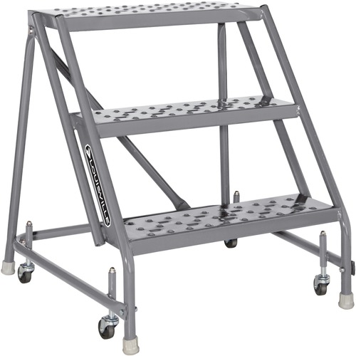 Louisville Ladders  Ladder, 3-step, Rolling, 450 lb. Capacity, 28"x33"x30", GY