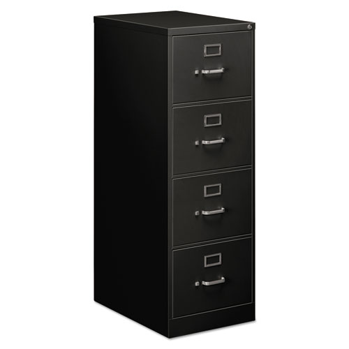 FOUR-DRAWER ECONOMY VERTICAL FILE CABINET, LEGAL, 18.25W X 25D X 52H, BLACK