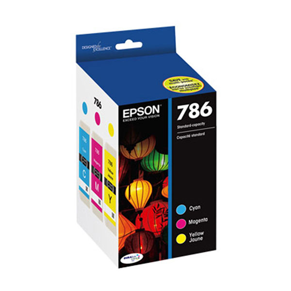 Epson T786520 (Epson 786) Cyan, Magenta, Yellow OEM Ink Cartridges (3 pk)