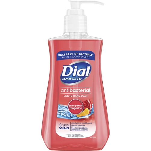 Dial Corporation  Liquid Hand Soap, Antibacterial, Pomegranate, 7.5oz, Red