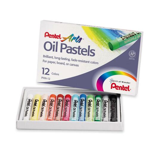 Oil Pastel Set With Carrying Case,12-Color Set, Assorted, 12/set