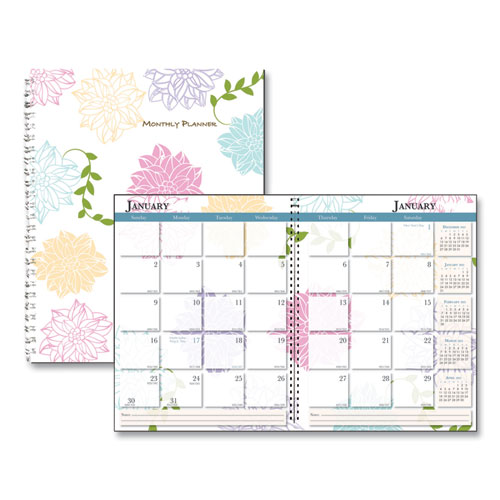 WHIMSICAL FLORAL MONTHLY PLANNERS, 11 X 8.5, 2021