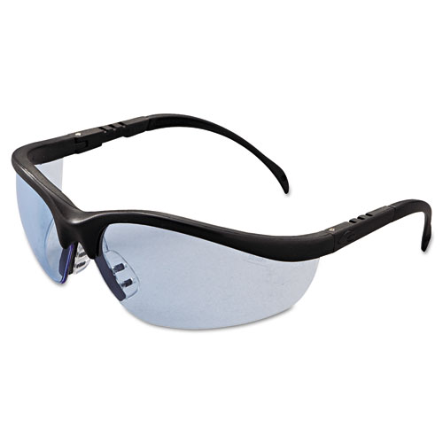 Klondike Safety Glasses, Matte Black Frame, Light Blue Lens