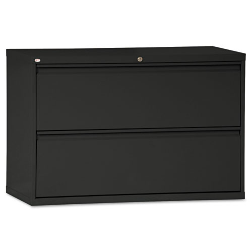 TWO-DRAWER LATERAL FILE CABINET, 42W X 18D X 28H, BLACK