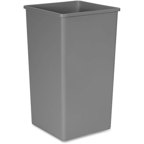 UNTOUCHABLE SQUARE WASTE RECEPTACLE, PLASTIC, 50 GAL, GRAY