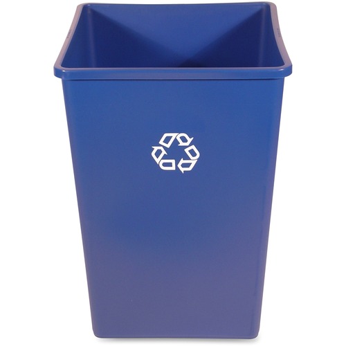 RECYCLING CONTAINER, SQUARE, PLASTIC, 35 GAL, BLUE