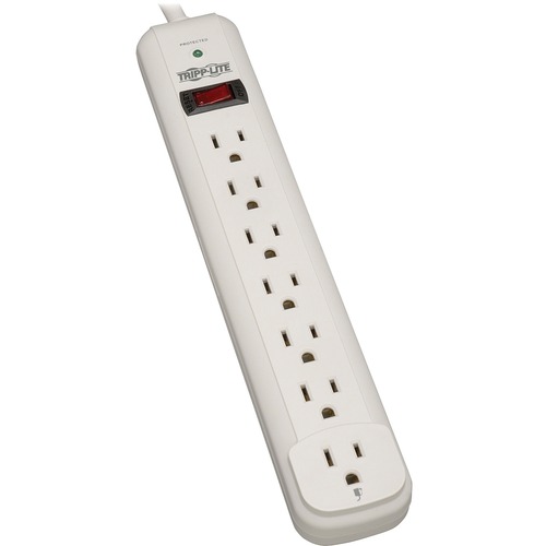 PROTECT IT! SURGE PROTECTOR, 7 OUTLETS, 12 FT CORD, 1080 JOULES, LIGHT GRAY