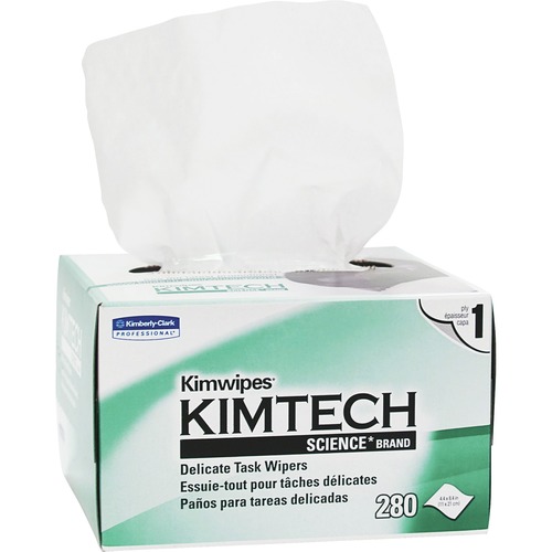 Kimwipes, Delicate Task Wipers, 1-Ply, 4 2/5 X 8 2/5, 280/box,16800/ct